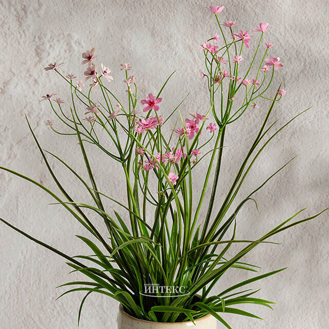 Искусственный цветок в горшке Таллинум 38 см розовый Summer Deco