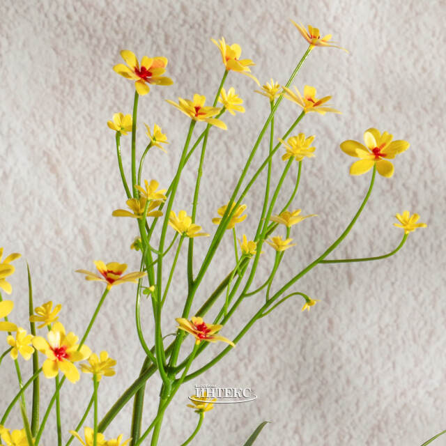 Искусственный цветок в горшке Таллинум 38 см желтый Summer Deco