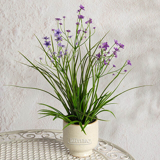 Искусственный цветок в горшке Таллинум 38 см сиреневый Summer Deco
