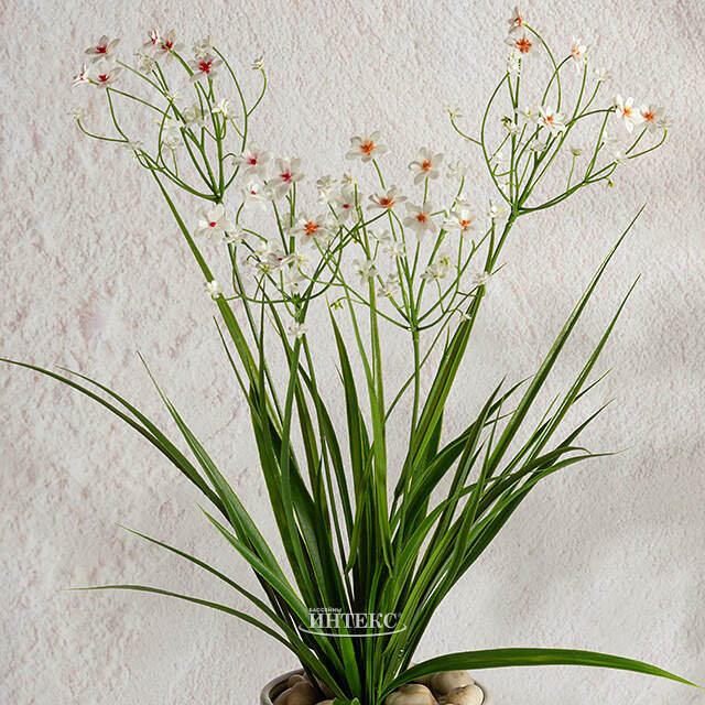 Искусственный цветок в горшке Таллинум 51 см белый Summer Deco