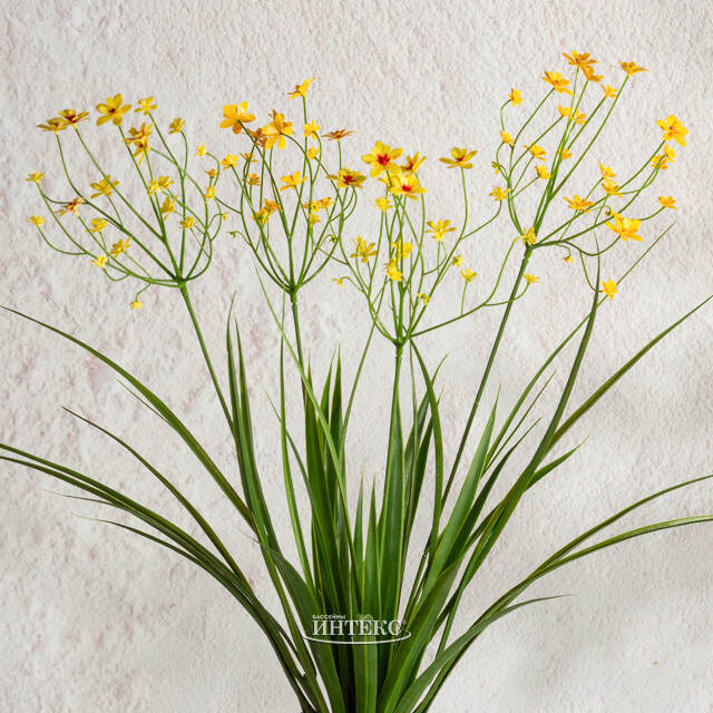 Искусственный цветок в горшке Таллинум 51 см желтый Summer Deco