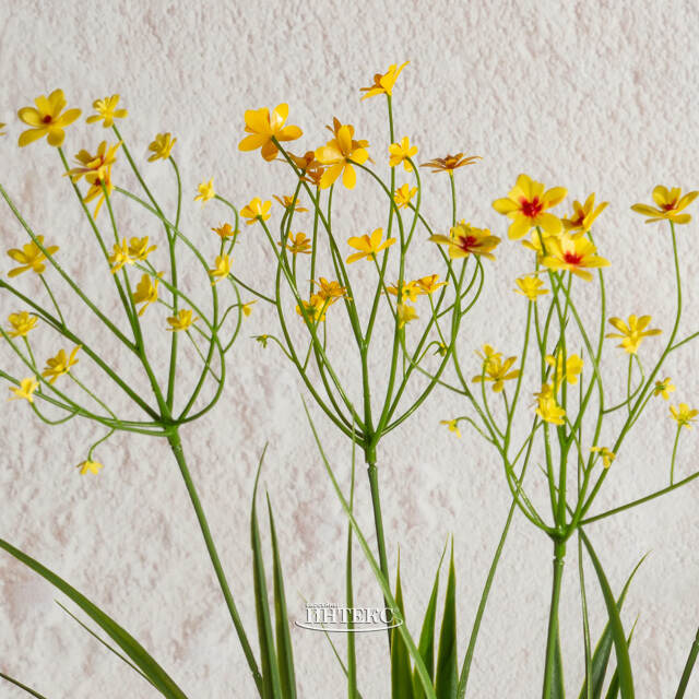 Искусственный цветок в горшке Таллинум 51 см желтый Summer Deco