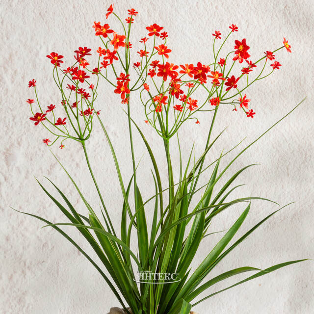 Искусственный цветок в горшке Таллинум 51 см красный Summer Deco