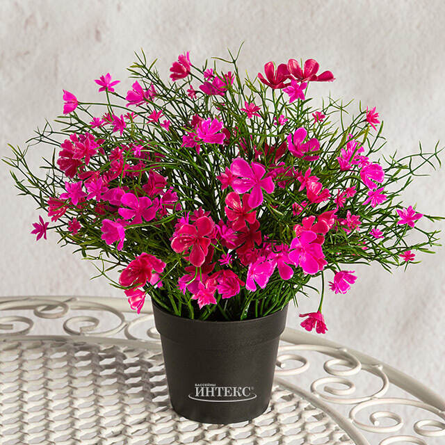 Искусственные цветы в горшке Флоксы розовые 23 см Summer Deco