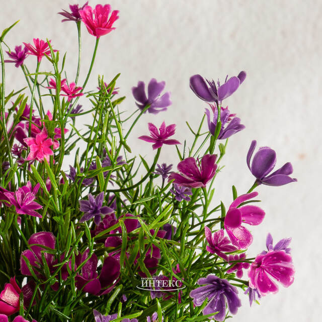 Искусственные цветы в горшке Флоксы фуксия 23 см Summer Deco