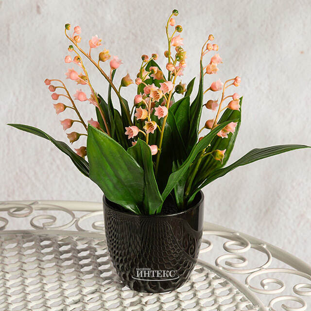 Искусственный цветок в горшке Ландыш - Molinella 23 см Summer Deco