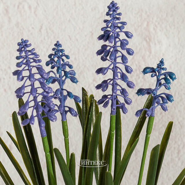 Искусственный цветок в горшке Мускари - Подарок Лета 33 см Summer Deco