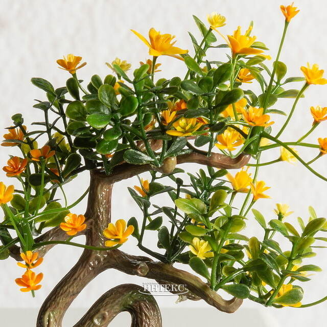 Искусственный Бонсай Цукуйоми 13 см желтый Summer Deco