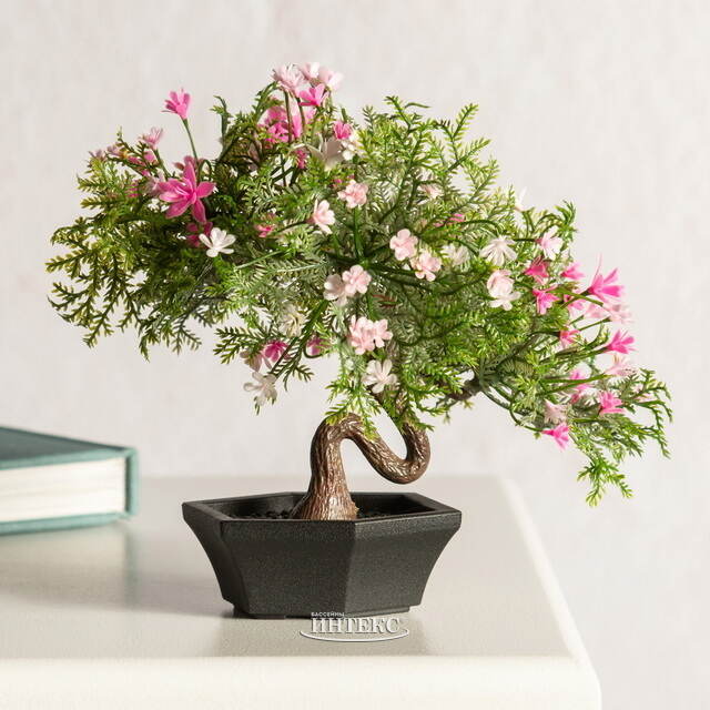 Искусственный Бонсай Хинаока 14 см розовый Summer Deco