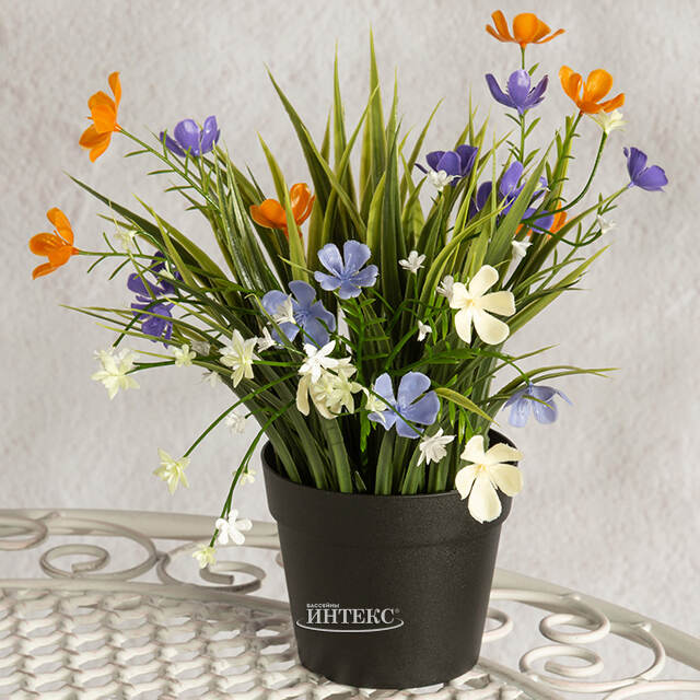 Искусственный цветок в горшке Mousehole - Цветочная Симфония 22 см Summer Deco