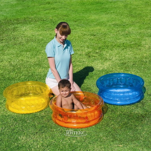Детский бассейн с надувным дном Леденец оранжевый 64*25 см Bestway