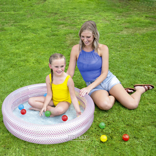 Детский бассейн с надувным дном и шариками Розовые Облака 91*20 см Bestway