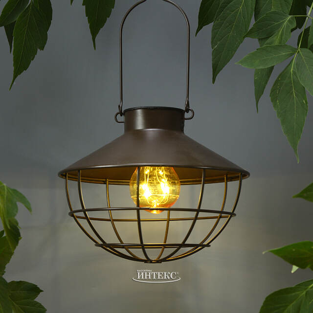 Подвесной светильник на солнечной батарее Solar Alton 22 см, IP44, коричневый Koopman