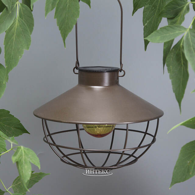 Подвесной светильник на солнечной батарее Solar Alton 22 см, IP44, коричневый Koopman