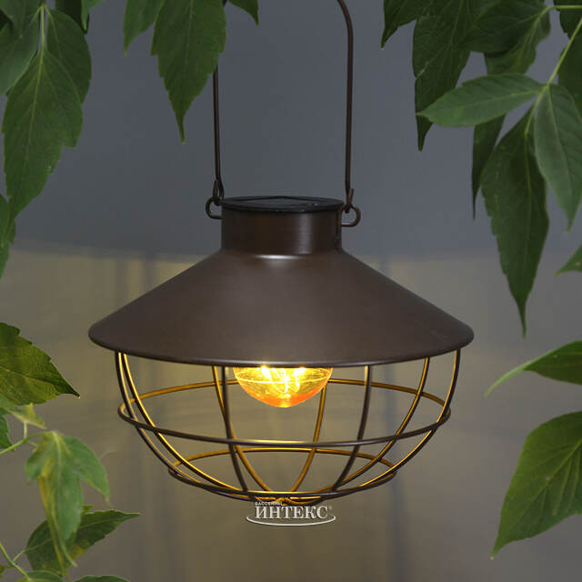 Подвесной светильник на солнечной батарее Solar Alton 22 см, IP44, коричневый Koopman