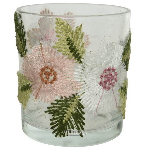 Стеклянный подсвечник Rosa Fiore 8 см Kaemingk (Кейминг)