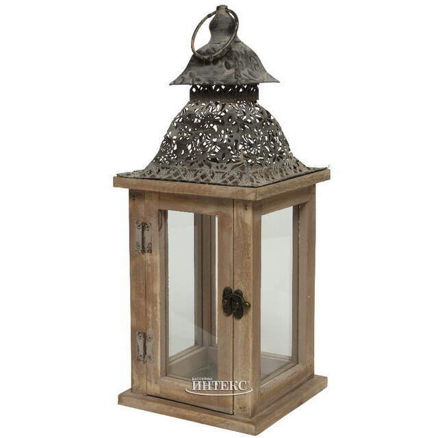 Деревянный фонарь Кабасс 40 см Kaemingk (Кейминг)