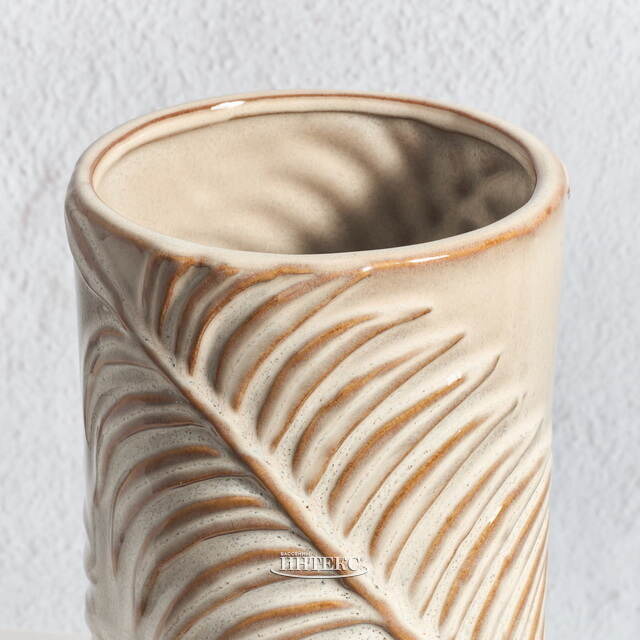 Керамическая ваза Джунгли Модерн 19 см песочная Kaemingk (Кейминг)