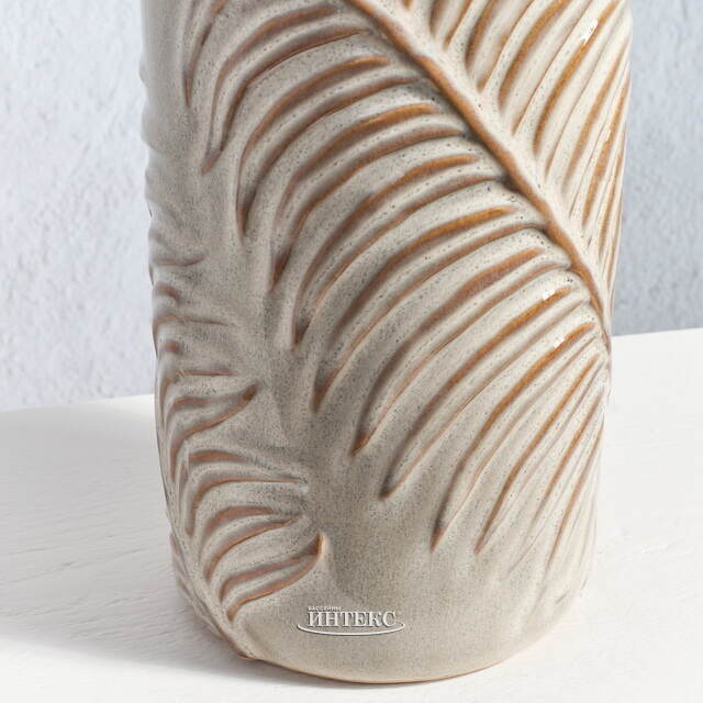 Керамическая ваза Джунгли Модерн 19 см песочная Kaemingk (Кейминг)