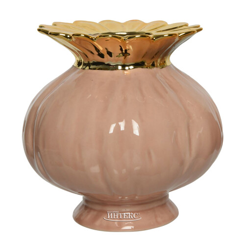 Фарфоровая ваза Melograno 16 см персиковая Kaemingk