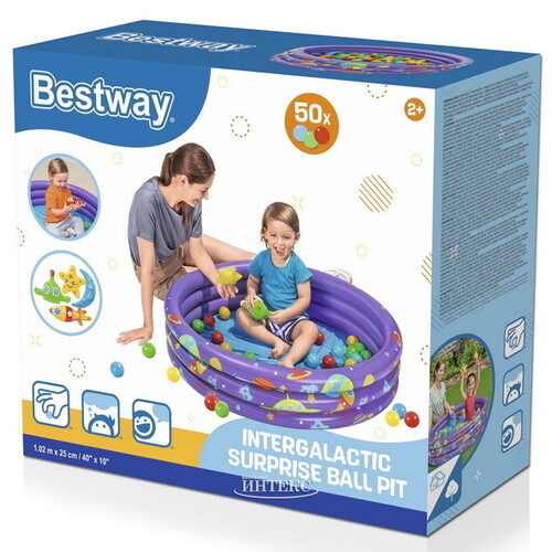 Детский бассейн с шариками Межгалактическая Поездка 102*25 см Bestway