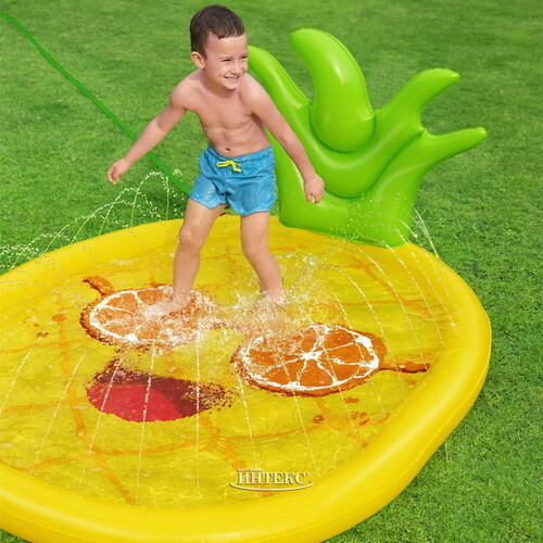 Надувной бассейн для малышей Солнечный Ананас 196*165 см, с разбрызгивателем Bestway