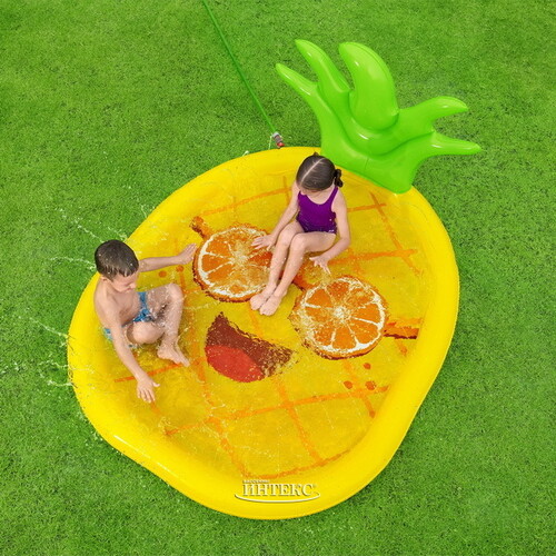 Надувной бассейн для малышей Солнечный Ананас 196*165 см, с разбрызгивателем Bestway