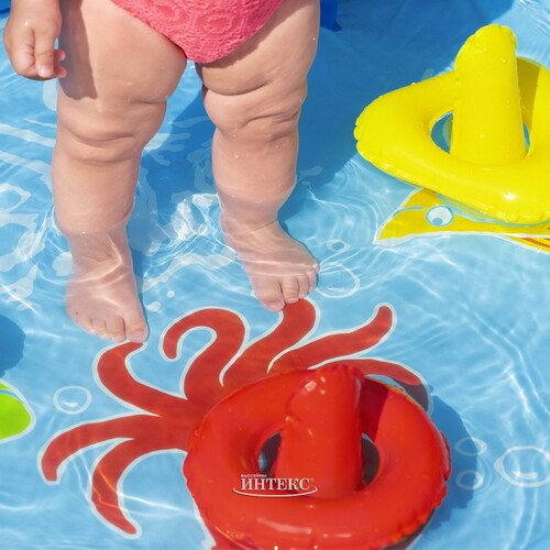 Детский бассейн с навесом Морская ракушка 115*89 см, надувное дно Bestway