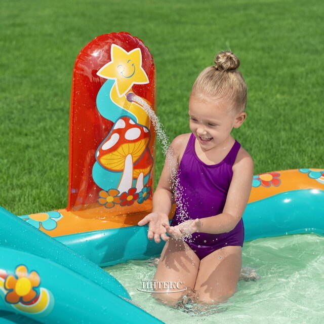 Игровой центр Retro Groove 193*152*74 см, с горкой и фонтаном, клапан Bestway