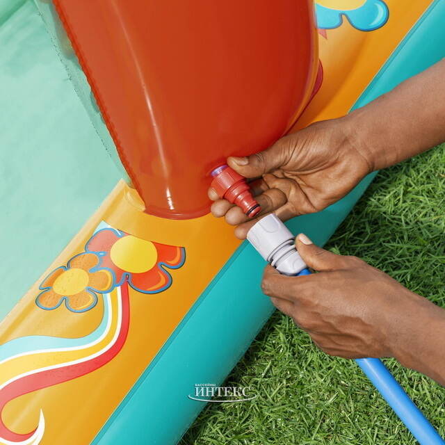 Игровой центр Retro Groove 193*152*74 см, с горкой и фонтаном, клапан Bestway