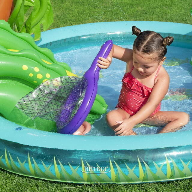 Игровой центр Crocodile Cove 224*181*72 см, с горкой и фонтаном, клапан Bestway