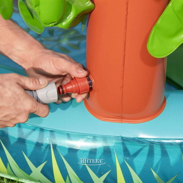 Игровой центр Crocodile Cove 224*181*72 см, с горкой и фонтаном, клапан Bestway