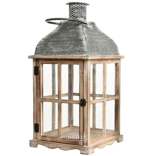 Деревянный фонарь для свечи Даннотар 57 см Kaemingk