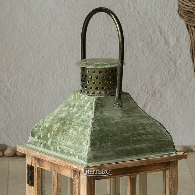 Деревянный фонарь для свечи Даннотар 39 см Kaemingk