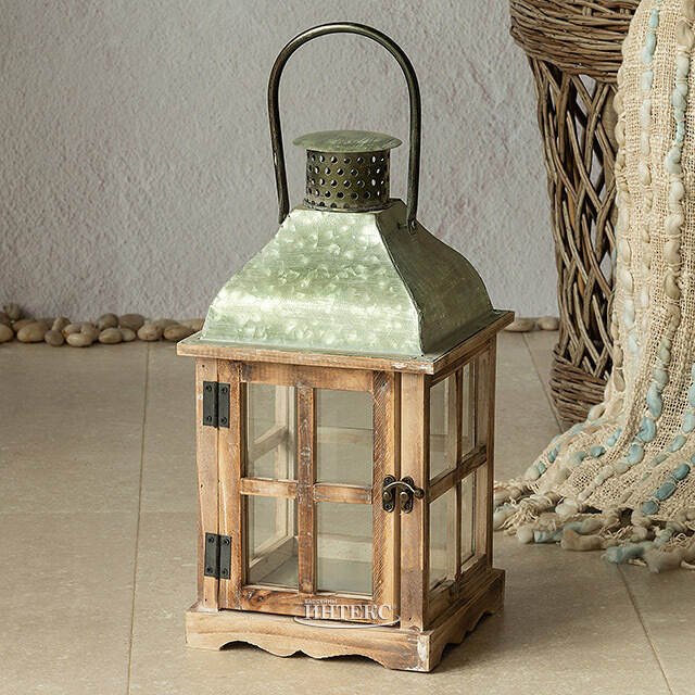 Деревянный фонарь для свечи Даннотар 39 см Kaemingk