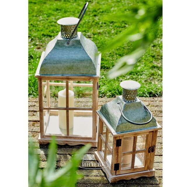 Деревянный фонарь для свечи Даннотар 57 см Kaemingk