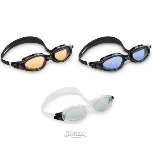 Очки для плавания Master Pro черно-голубые, 14+ INTEX