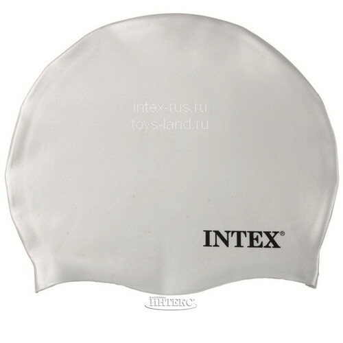 Шапочка резиновая для плавания белая, 8+ INTEX