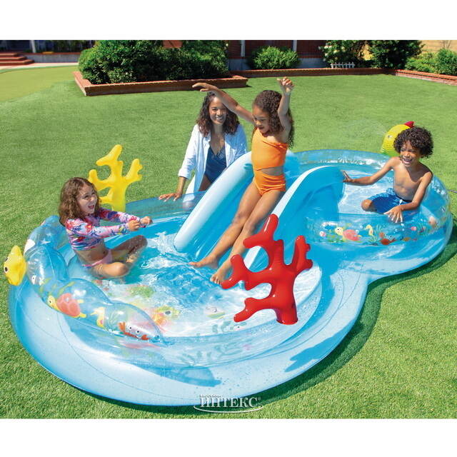 Игровой центр Морские Глубины 310*193*71 см, с горкой и фонтаном, клапан INTEX
