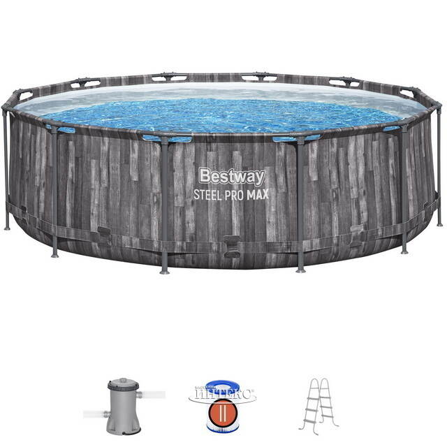 Каркасный бассейн 5614X Bestway Steel Pro Max (Бествей Стил Про Макс) 366*100 см, фильтр-насос, лестница Bestway