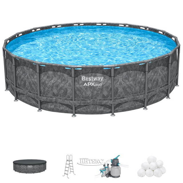 Каркасный бассейн APX (Бествей Апкс) 365 549*132 см, песочный фильтр-насос, аксессуары Bestway
