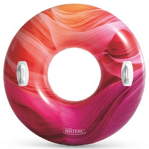 Надувной круг с ручками Волны 114 см розовый INTEX