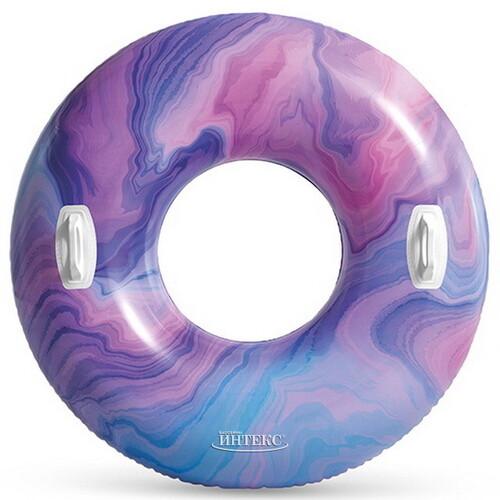 Надувной круг с ручками Волны 114 см фиолетовый INTEX