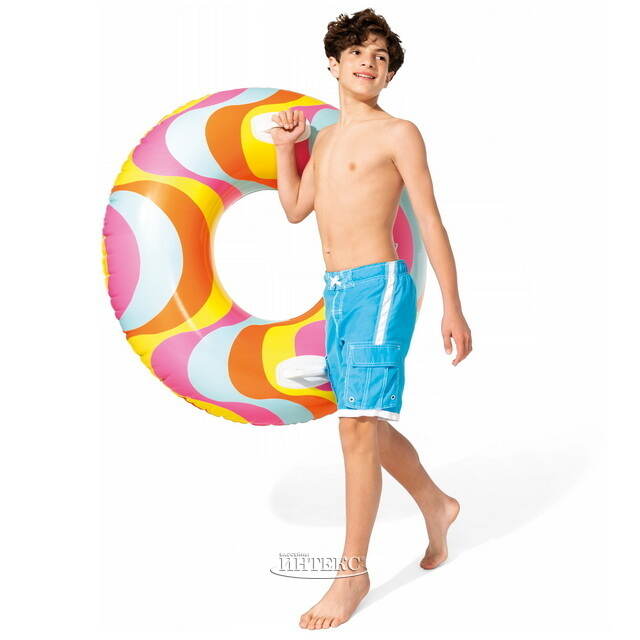 Надувной круг с ручками Timeless Wave 114 см INTEX