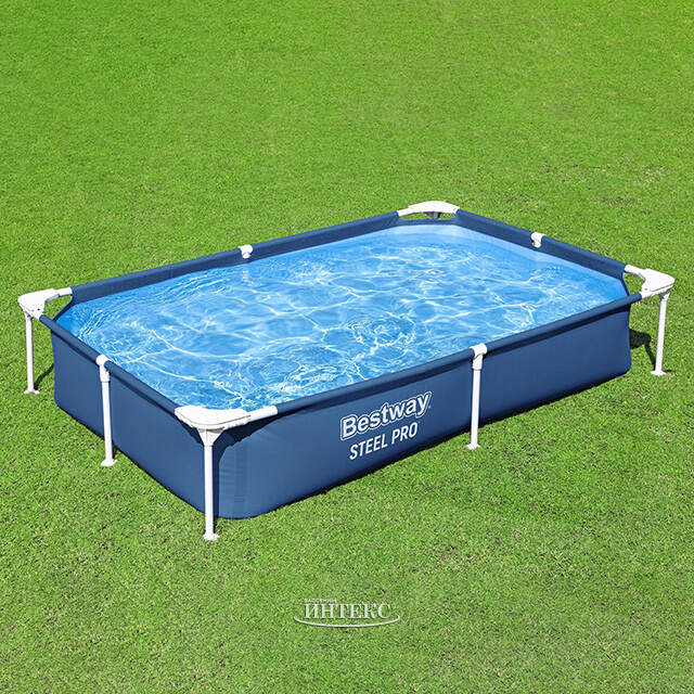 Прямоугольный каркасный бассейн Bestway Steel Pro 221*150*43 см Bestway