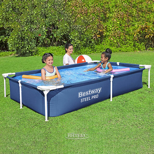Прямоугольный каркасный бассейн Bestway Steel Pro 221*150*43 см Bestway