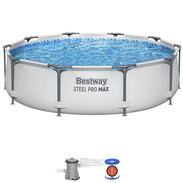 Каркасный бассейн 56408 Bestway Steel Pro Max 305*76 см, фильтр-насос Bestway