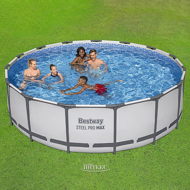 Каркасный бассейн 56438 Bestway Steel Pro Max 457*122 см, фильтр-насос, аксессуары Bestway