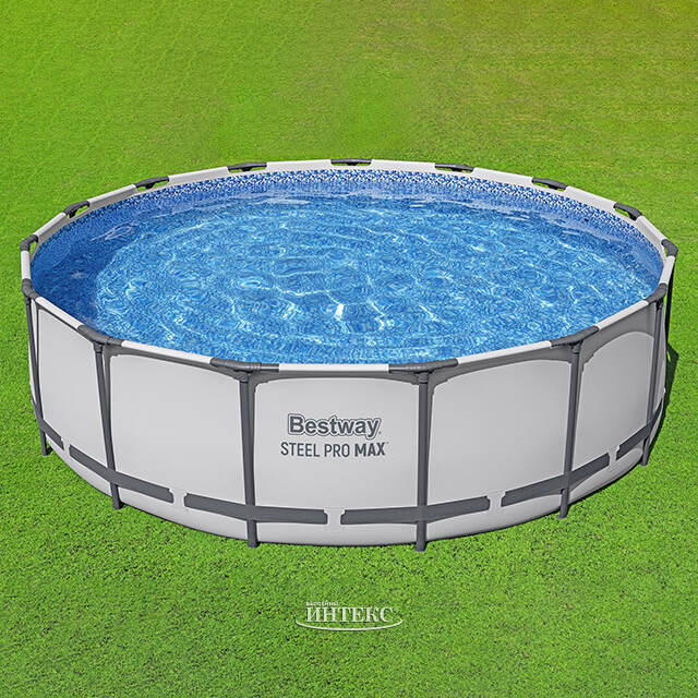Каркасный бассейн 56438 Bestway Steel Pro Max 457*122 см, фильтр-насос, аксессуары Bestway