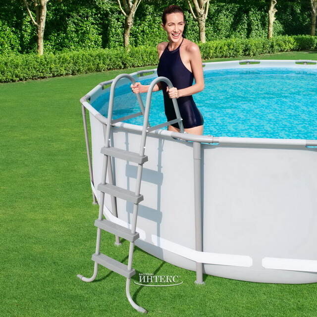 Каркасный бассейн Bestway Power Steel 427*122 см, фильтр-насос, аксессуары Bestway